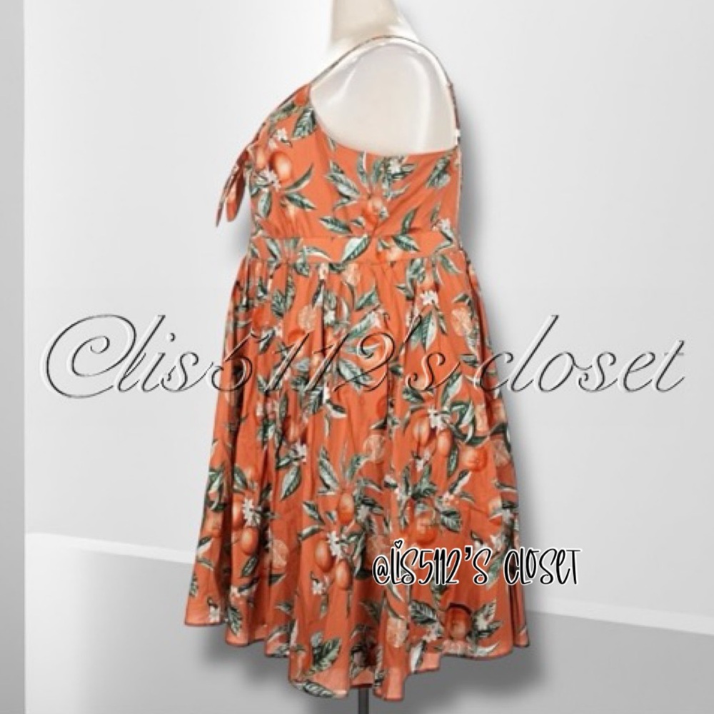 Torrid Retro Chic Orange Groves Mini Rockabilly Pinup Swing Dress 3X 22 24 - Picture 7 of 16